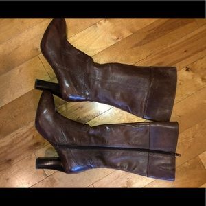 Mid Length Heel Leather Boots